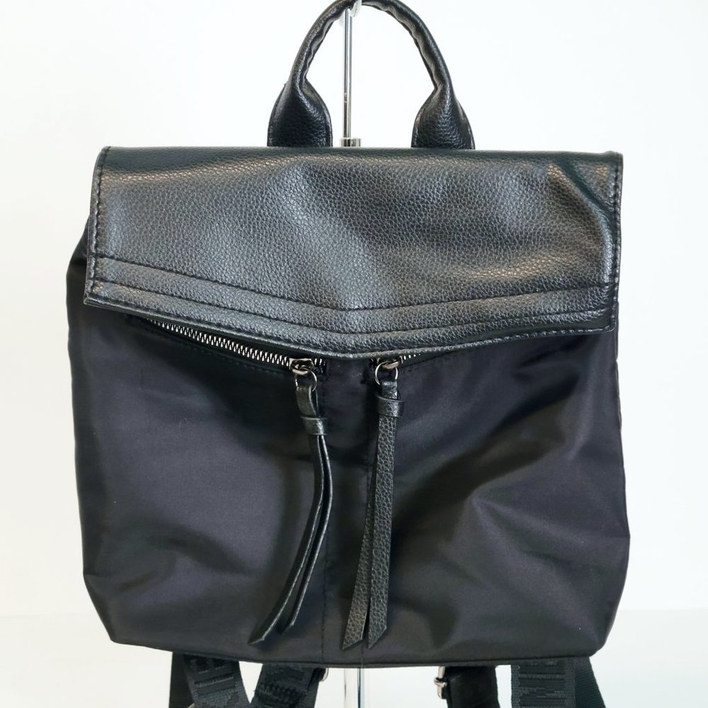 Botkier Trigger Black Vegan Faux Leather & Nylon Mini Backpack NWOT